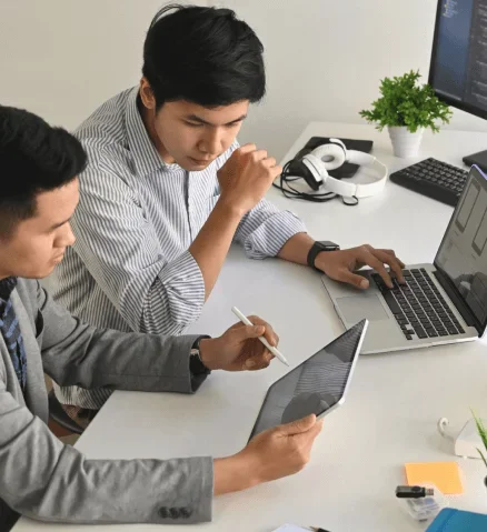 Team collaborating on digital solutions